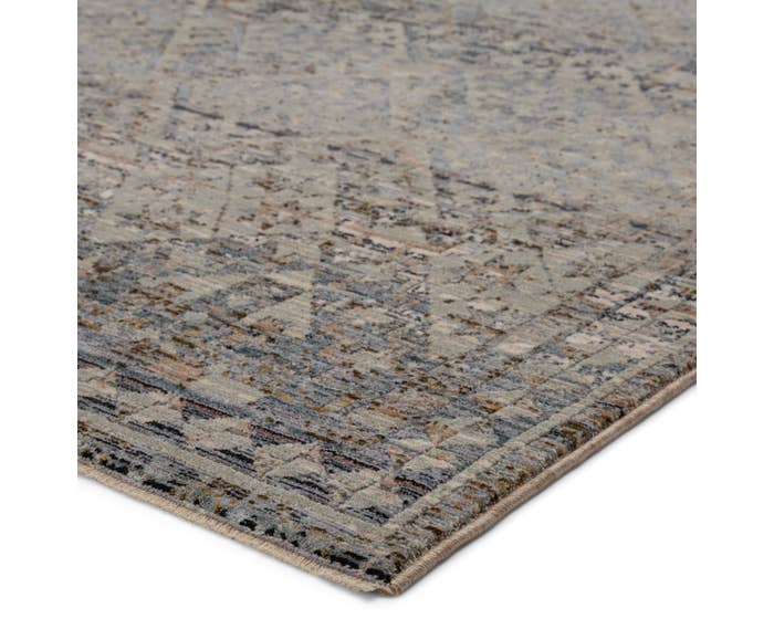 Contemporary & Transitional Rugs Valentia VLN-06 Medium Blue - Navy & Lt. Grey - Grey Machine Made Rug