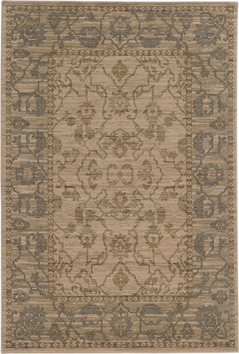 Oushak Rugs VINTAGE 4928U Ivory - Beige & Lt. Grey - Grey Machine Made Rug