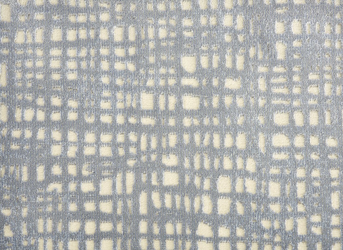Custom Rugs, Runners & Rounds Cubism Sky Lt. Blue - Blue & Ivory - Beige Machine Made Rug