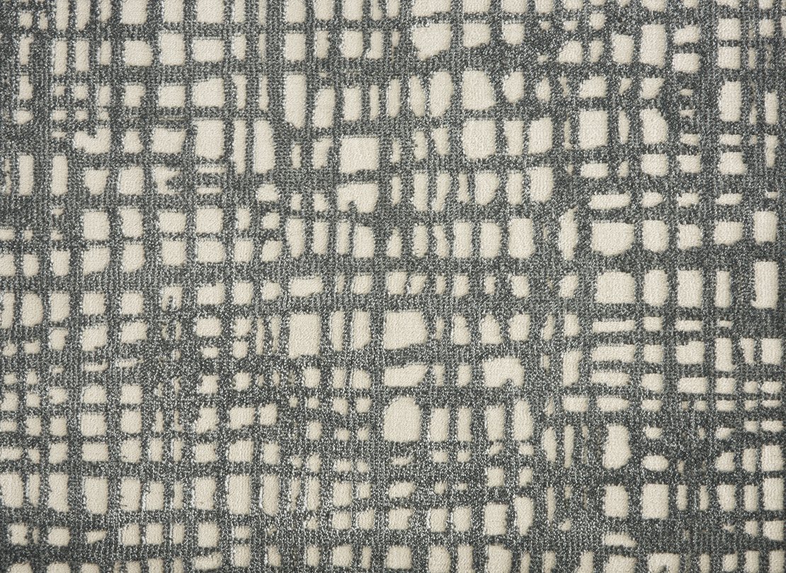 Custom Rugs, Runners & Rounds Cubism Charcoal Lt. Grey - Grey & Ivory - Beige Machine Made Rug