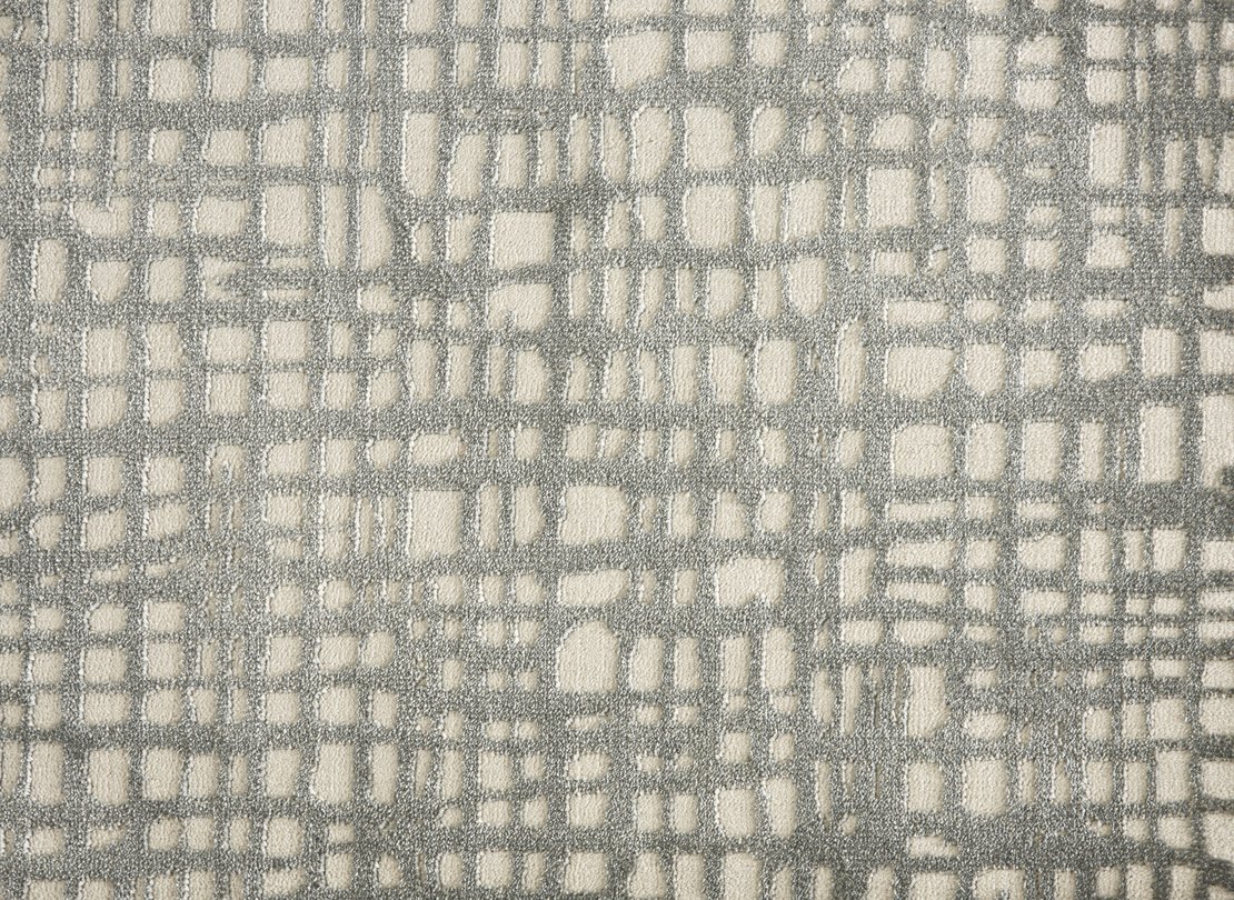 Custom Rugs, Runners & Rounds Cubism Metal Lt. Grey - Grey & Ivory - Beige Machine Made Rug