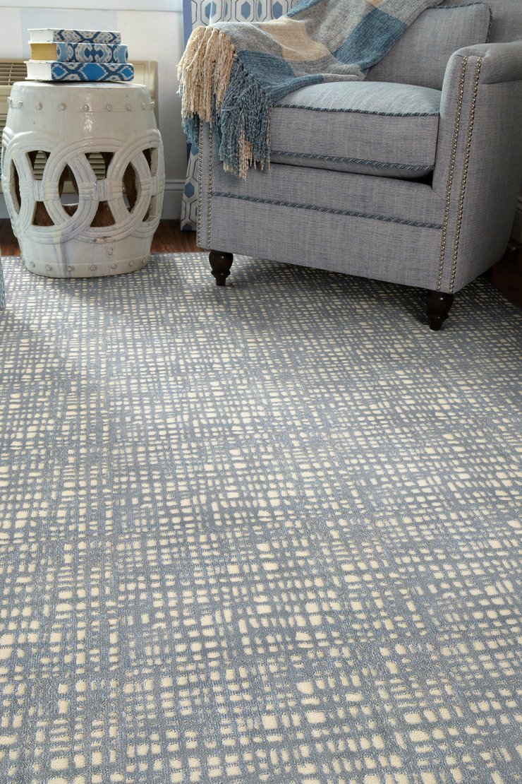 Custom Rugs, Runners & Rounds Cubism Metal Lt. Grey - Grey & Ivory - Beige Machine Made Rug