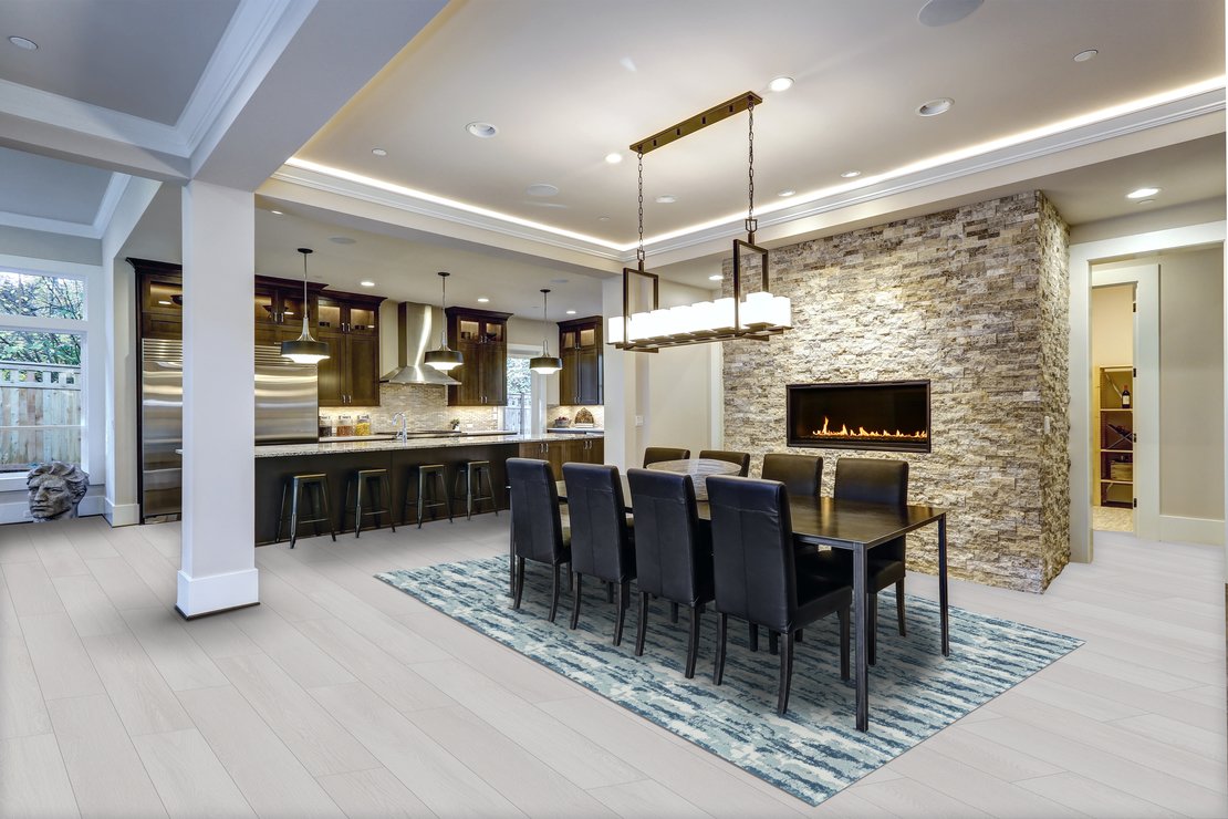 Custom Rugs, Runners & Rounds Marvelous Opal Lt. Blue - Blue & Lt. Grey - Grey Machine Made Rug