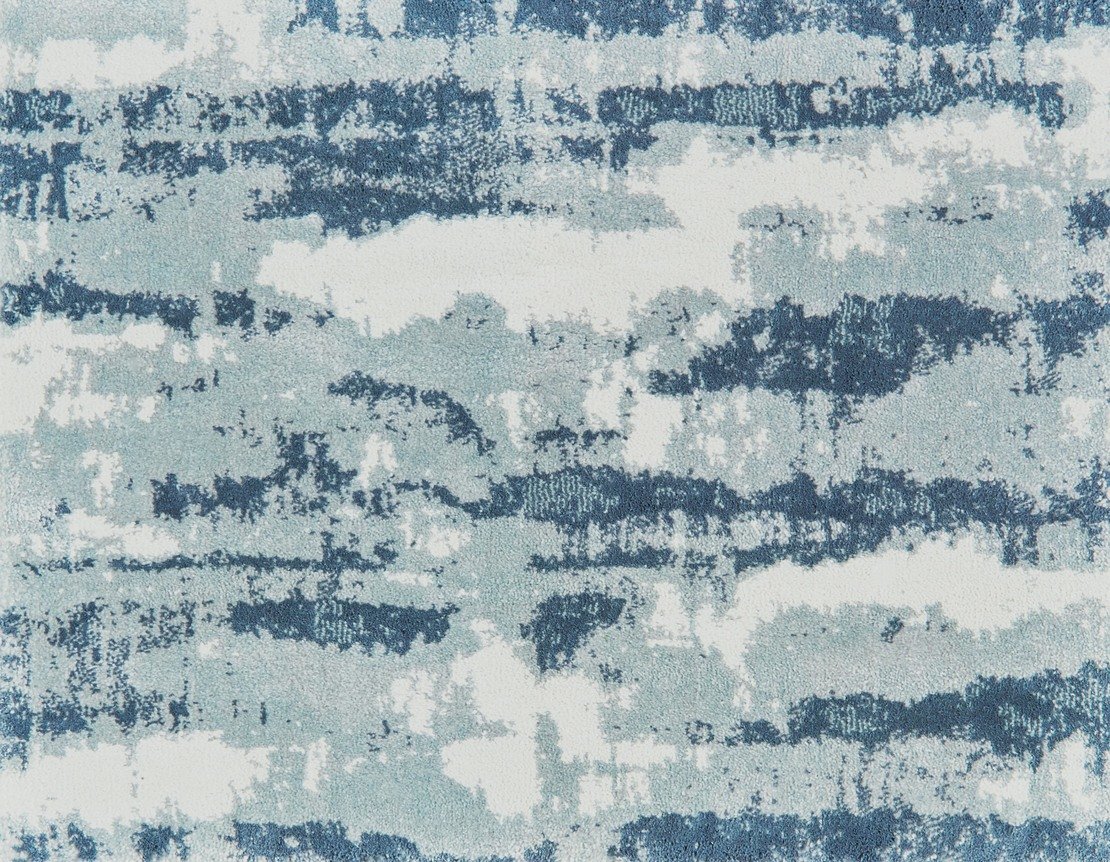 Custom & Wall to Wall Marvelous Sky Lt. Blue - Blue Machine Made Rug