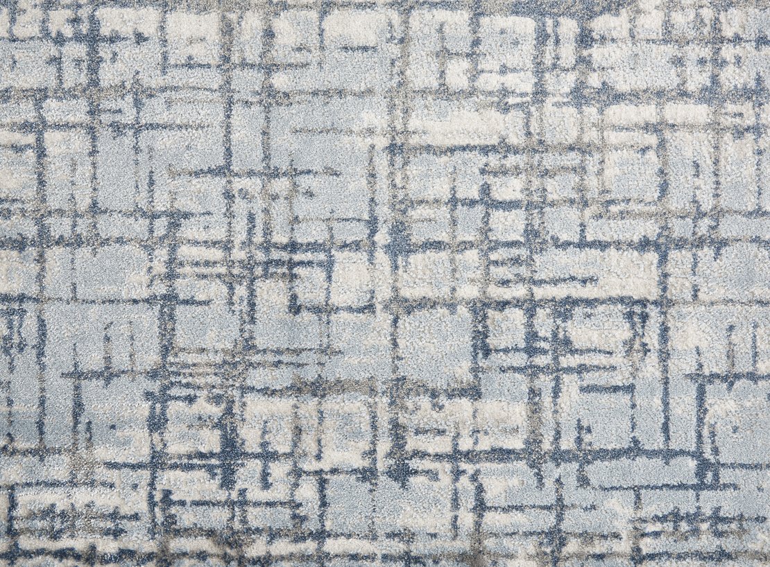 Custom & Wall to Wall Haute Couture Imperial Blue Lt. Blue - Blue Machine Made Rug