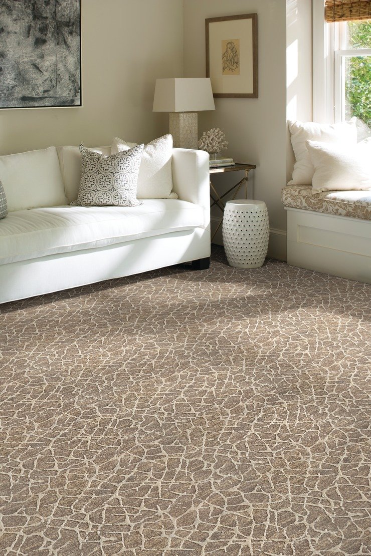 Custom & Wall to Wall Pulse Sand Camel - Taupe & Ivory - Beige Machine Made Rug