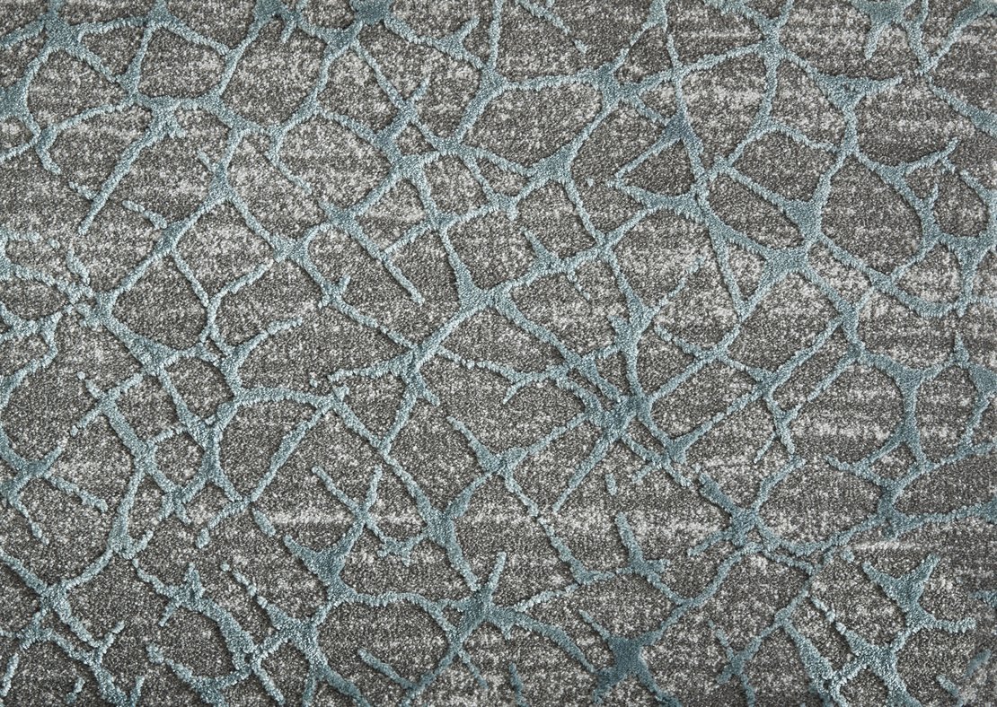 Custom Rugs, Runners & Rounds Pulse Spa Lt. Grey - Grey & Lt. Blue - Blue Machine Made Rug