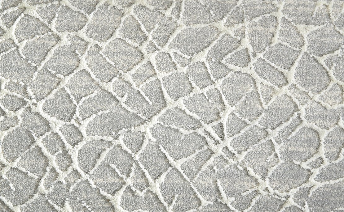 Custom Rugs, Runners & Rounds Pulse Chrome Lt. Grey - Grey & Ivory - Beige Machine Made Rug