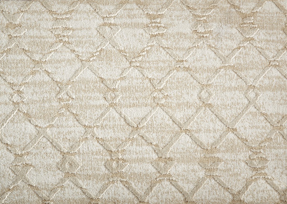 Custom Rugs, Runners & Rounds Centered Sand Camel - Taupe & Ivory - Beige Machine Made Rug