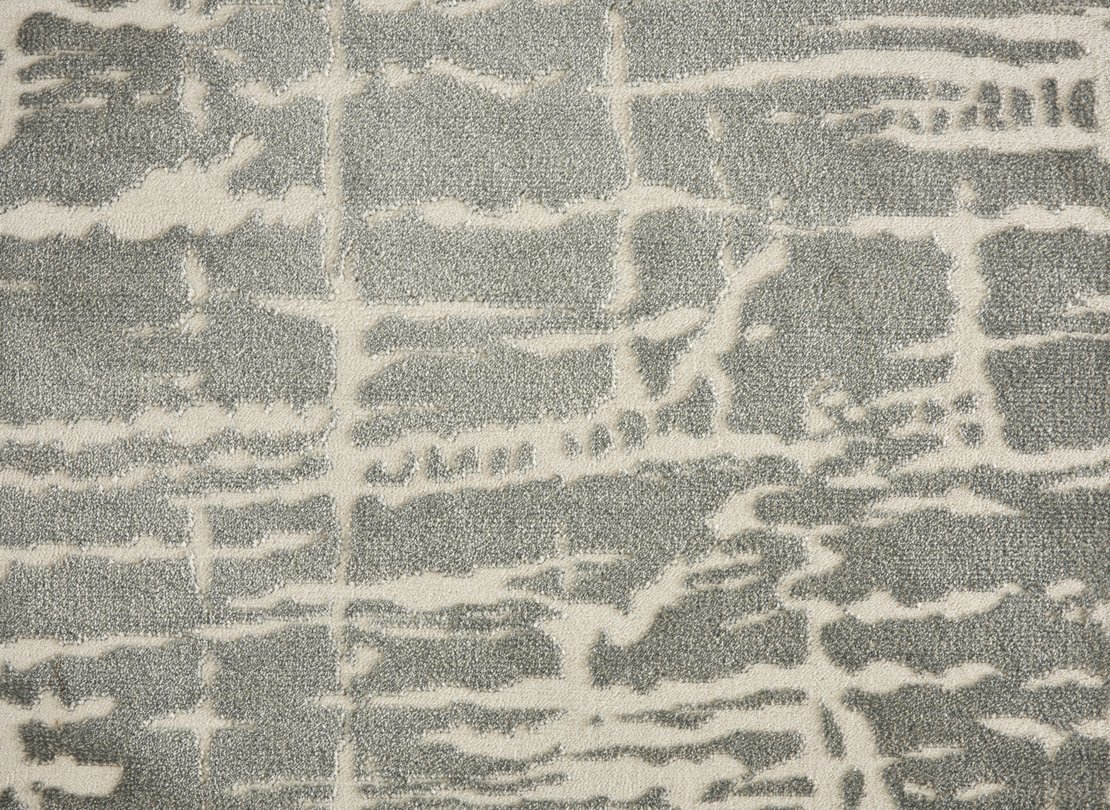 Custom Rugs, Runners & Rounds Pop Art Metal Lt. Grey - Grey & Ivory - Beige Machine Made Rug