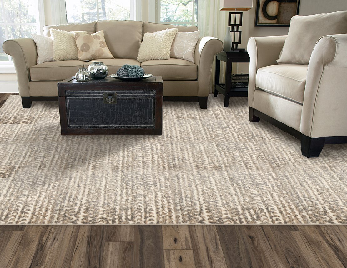 Custom Rugs, Runners & Rounds Silhouette Smoke Lt. Grey - Grey Machine Made Rug
