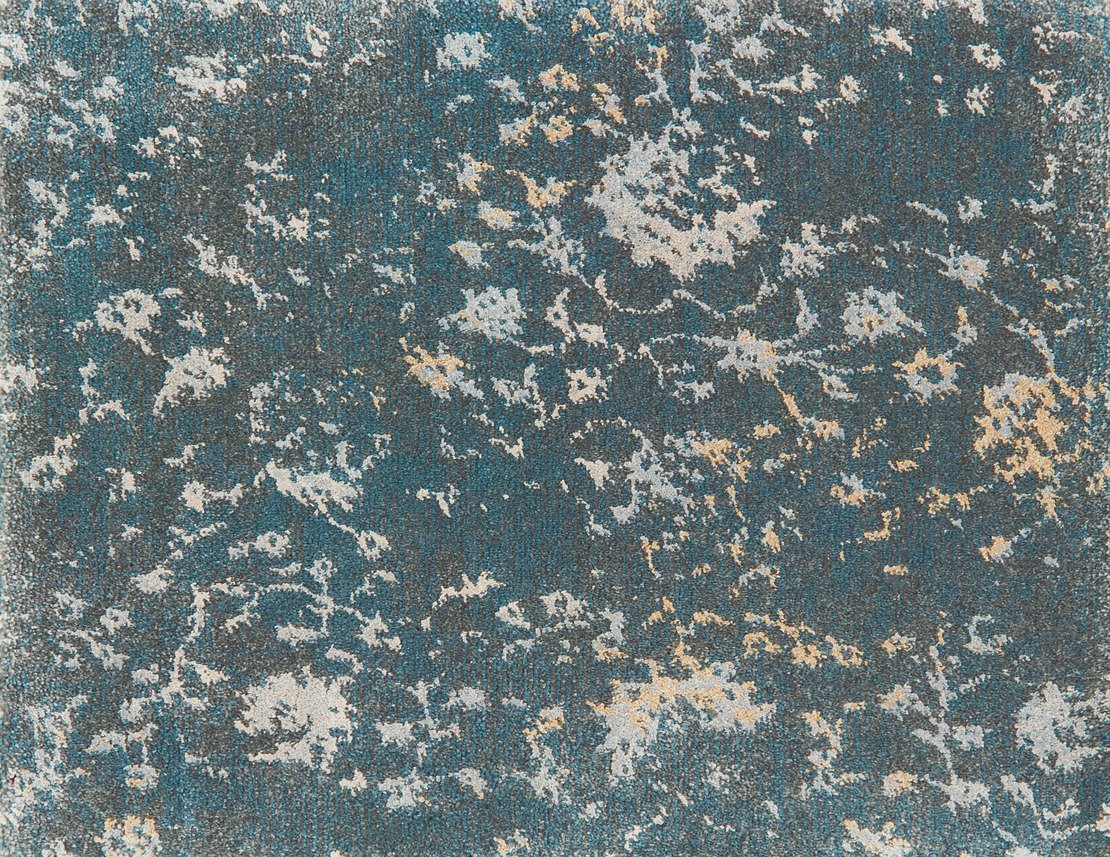 Custom Rugs, Runners & Rounds Picturesque Ocean Medium Blue - Navy & Lt. Grey - Grey Machine Made Rug