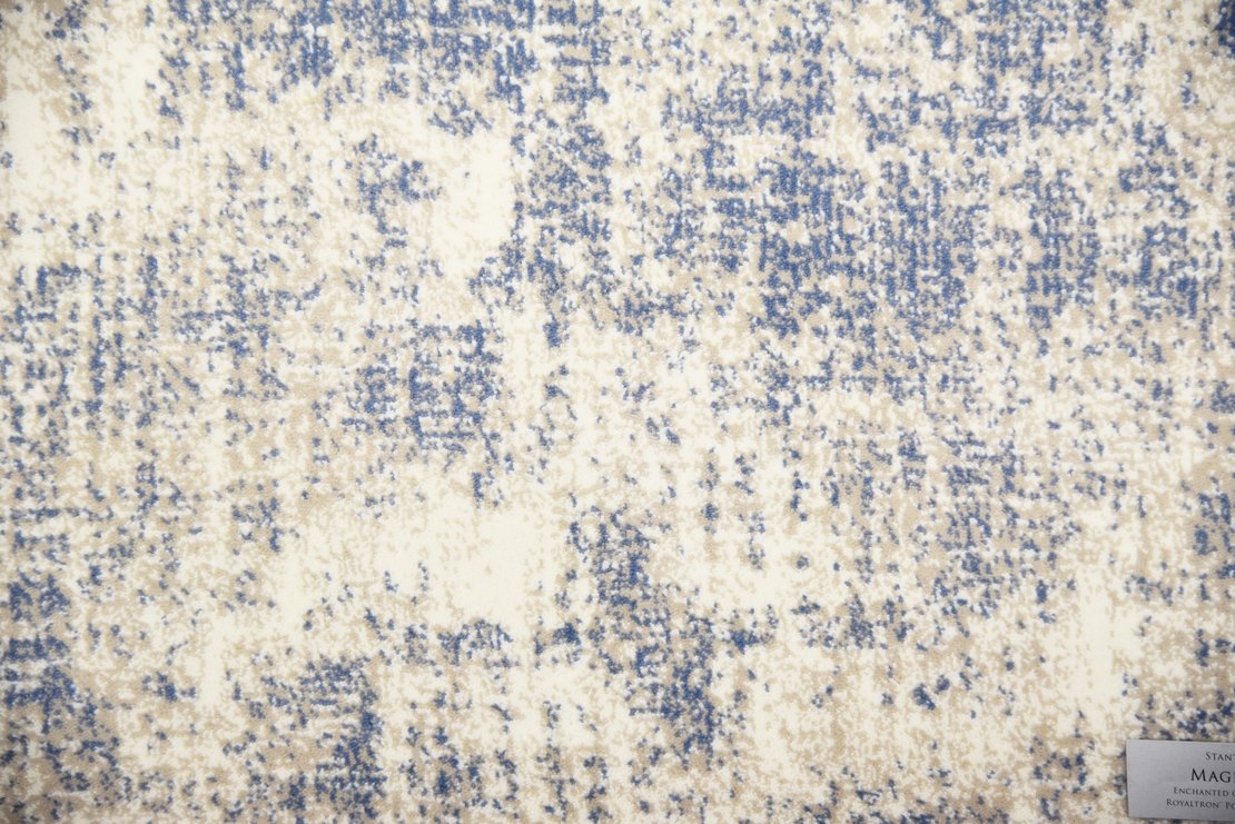 Custom Rugs, Runners & Rounds Magical Beach Lt. Blue - Blue & Ivory - Beige Machine Made Rug