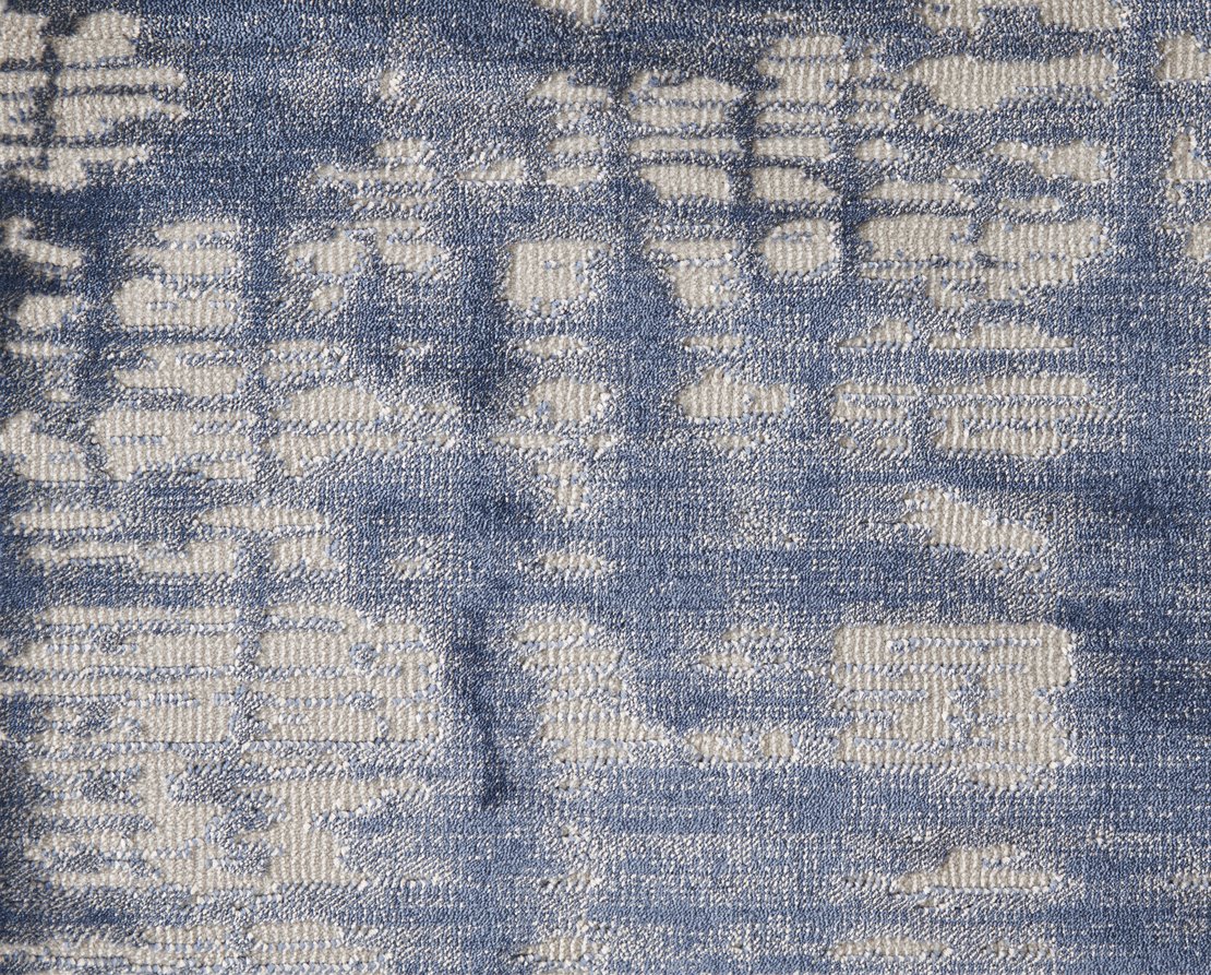 Custom Rugs, Runners & Rounds Elevation Midnight Medium Blue - Navy & Ivory - Beige Machine Made Rug