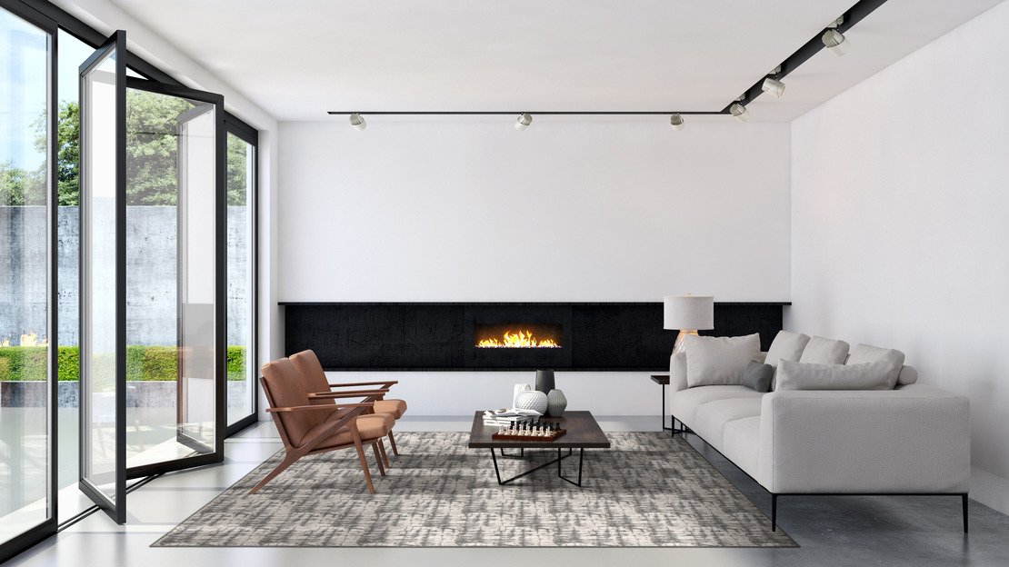 Custom & Wall to Wall Elevation Smoke Black - Charcoal Machine Made Rug