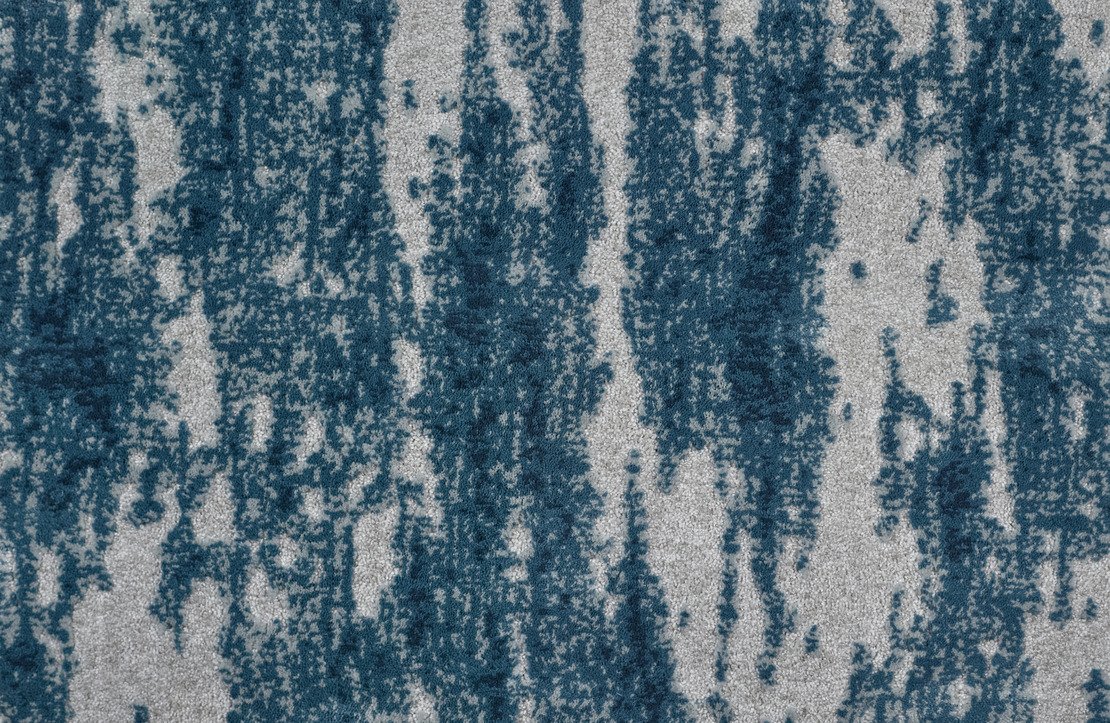 Custom Rugs, Runners & Rounds Arabella Slate Medium Blue - Navy & Lt. Grey - Grey Machine Made Rug