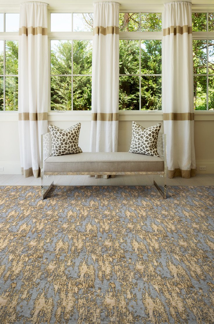 Custom & Wall to Wall Arabella Golden Lt. Gold - Gold & Lt. Grey - Grey Machine Made Rug