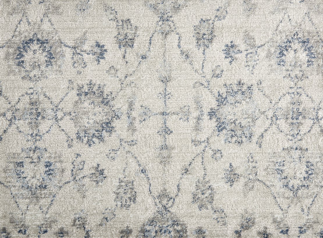 Custom Rugs, Runners & Rounds Dapper Porcelain Lt. Grey - Grey & Lt. Blue - Blue Machine Made Rug