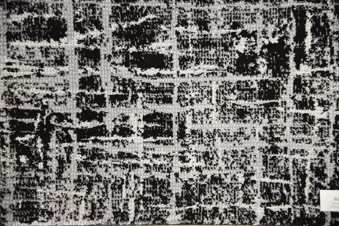 Custom Rugs, Runners & Rounds Mesmerize Steel Black - Charcoal & Lt. Grey - Grey Machine Made Rug