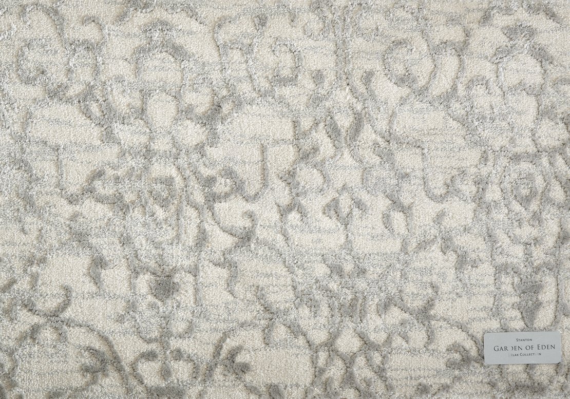 Custom Rugs, Runners & Rounds Garden of Eden White Rain Ivory - Beige Machine Made Rug