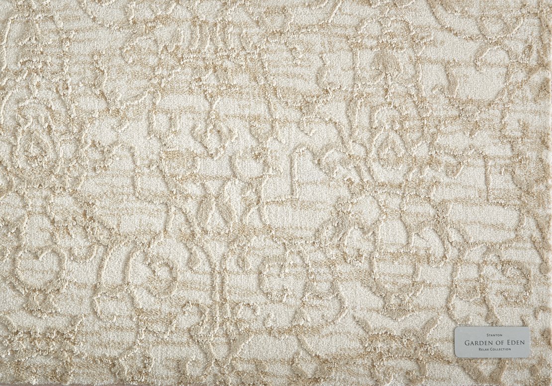 Custom Rugs, Runners & Rounds Garden of Eden Sand Ivory - Beige Machine Made Rug