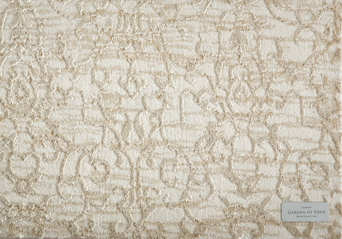 Custom & Wall to Wall Garden of Eden Sand Ivory - Beige Machine Made Rug