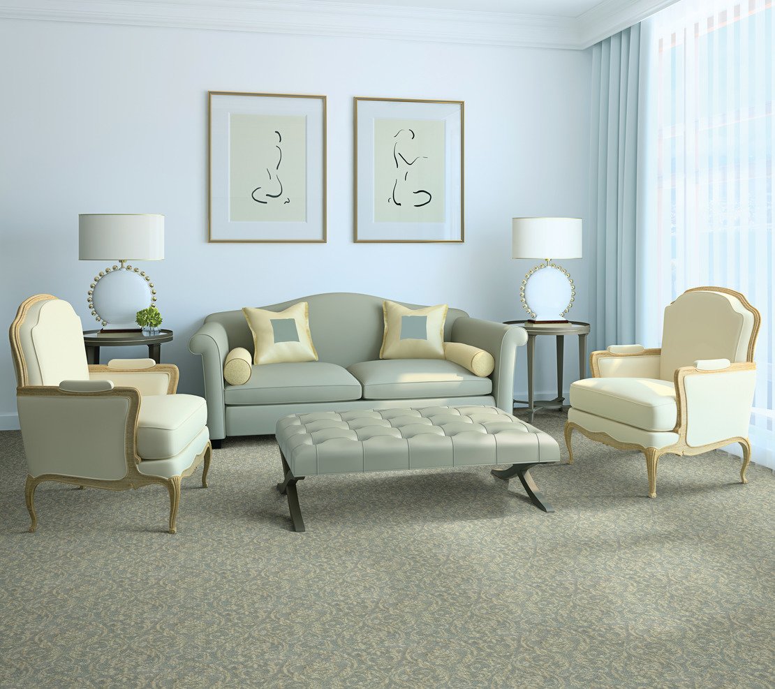 Custom & Wall to Wall Lake Como Alabaster Ivory - Beige & Lt. Grey - Grey Machine Made Rug