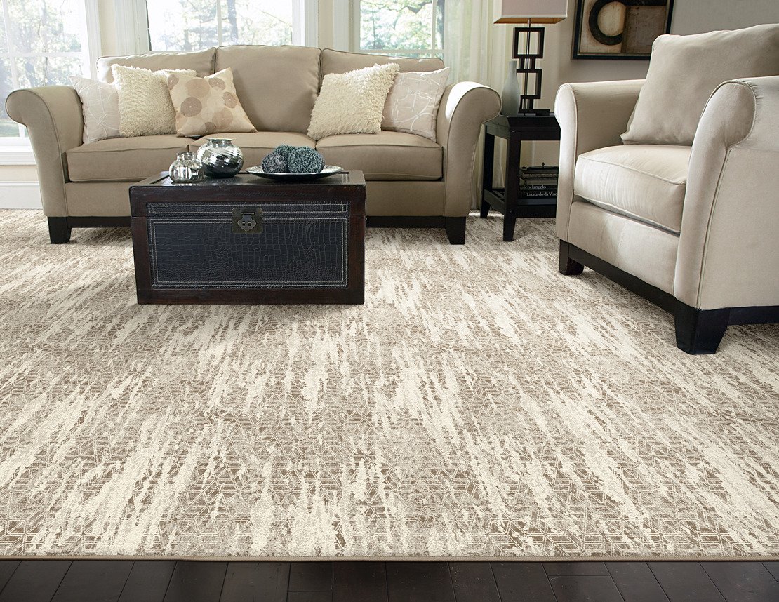 Custom & Wall to Wall Delphi Platinum Camel - Taupe & Ivory - Beige Machine Made Rug