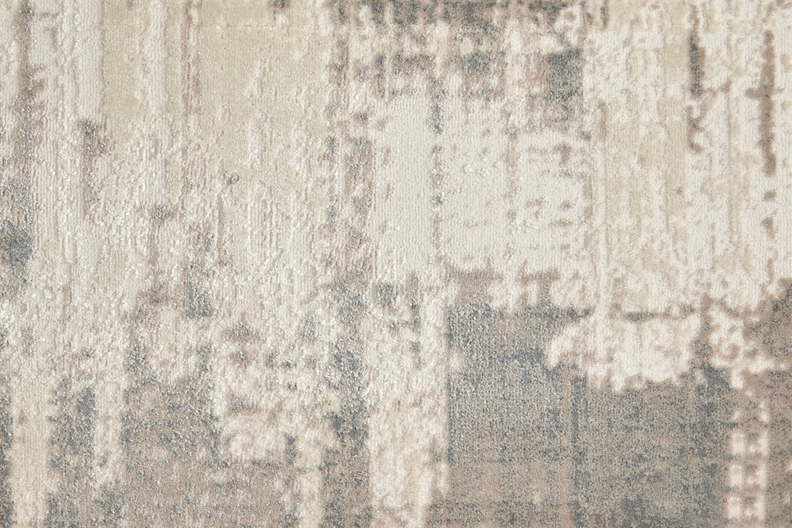 Custom & Wall to Wall Lyrical Oyster Lt. Grey - Grey Machine Made Rug