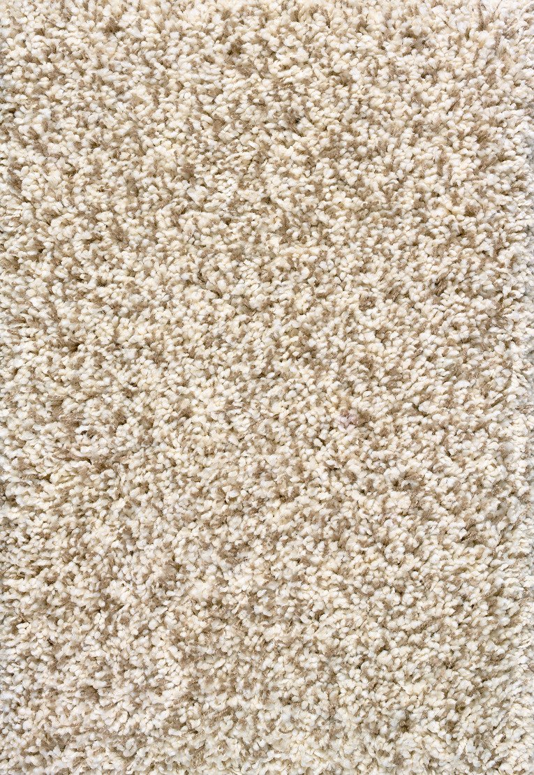 Custom Rugs, Runners & Rounds Shaggy Luxe White Sand Ivory - Beige Machine Made Rug