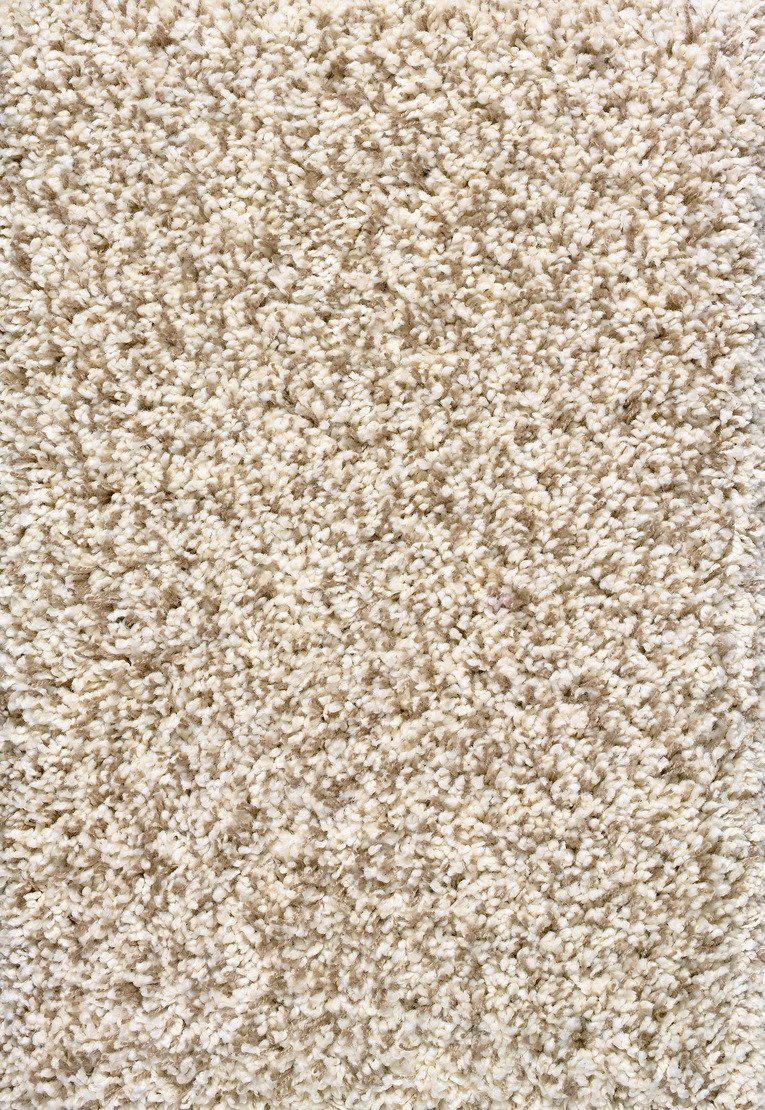 Custom & Wall to Wall Shaggy Luxe White Sand Ivory - Beige Machine Made Rug