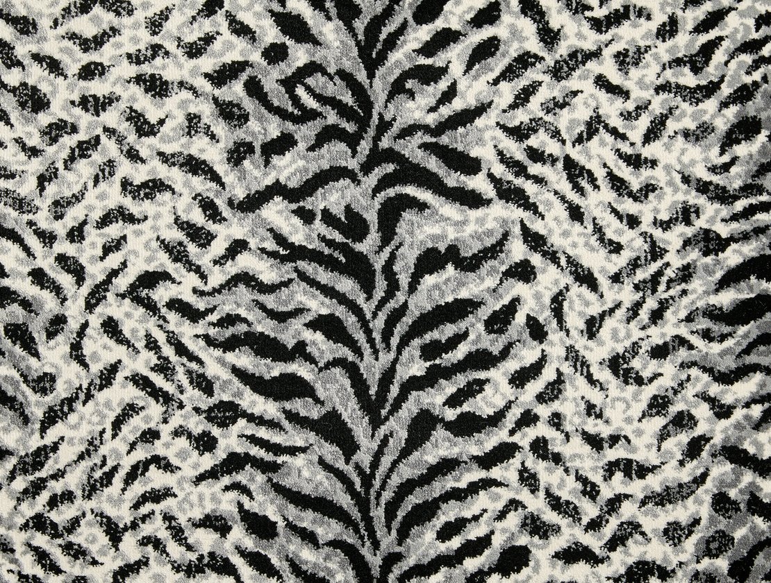 Custom Rugs, Runners & Rounds King Tiger Tuxedo Black - Charcoal & Ivory - Beige Machine Made Rug