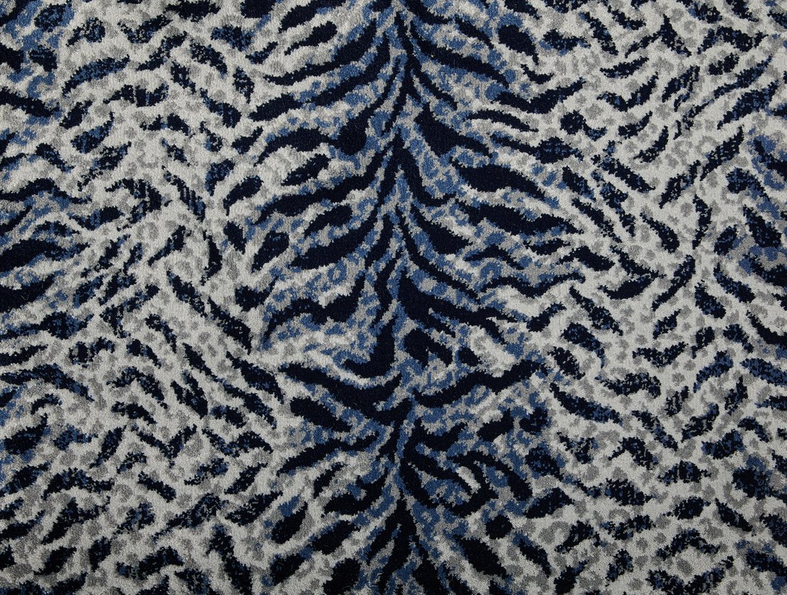 Custom Rugs, Runners & Rounds King Tiger Navy Medium Blue - Navy & Black - Charcoal Machine Made Rug