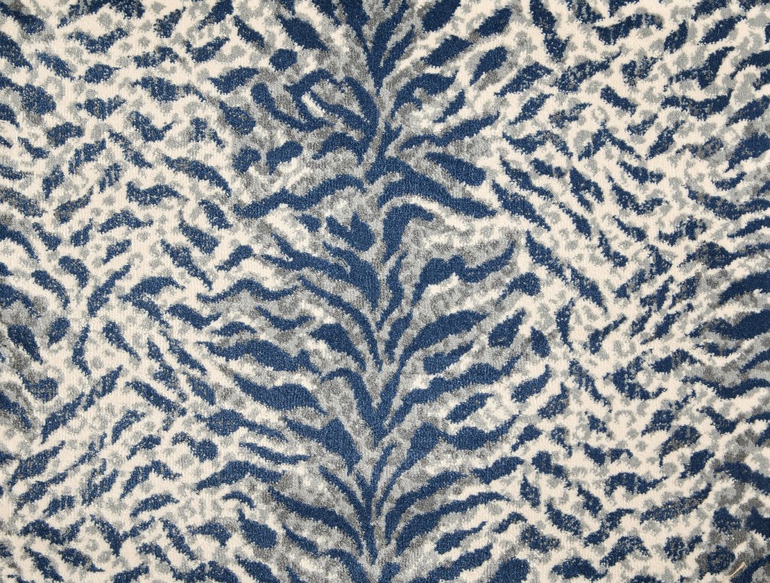 Custom Rugs, Runners & Rounds King Tiger Waterfall Lt. Blue - Blue & Ivory - Beige Machine Made Rug