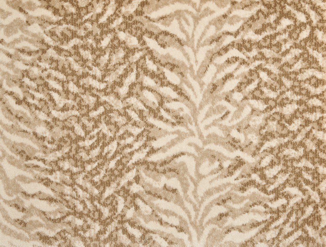 Custom & Wall to Wall King Tiger Desert Camel - Taupe & Ivory - Beige Machine Made Rug