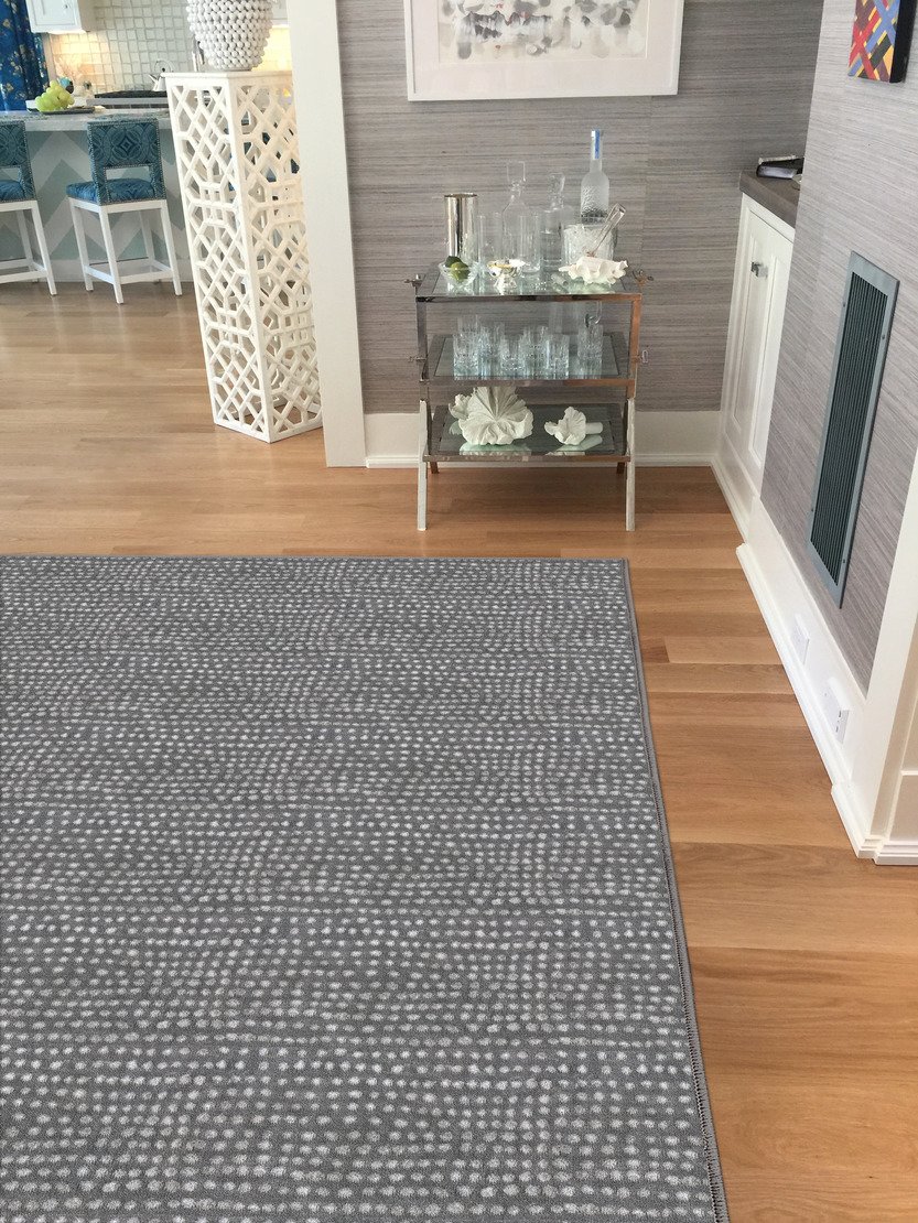 Custom Rugs, Runners & Rounds Halo Pewter Black - Charcoal & Lt. Grey - Grey Machine Made Rug