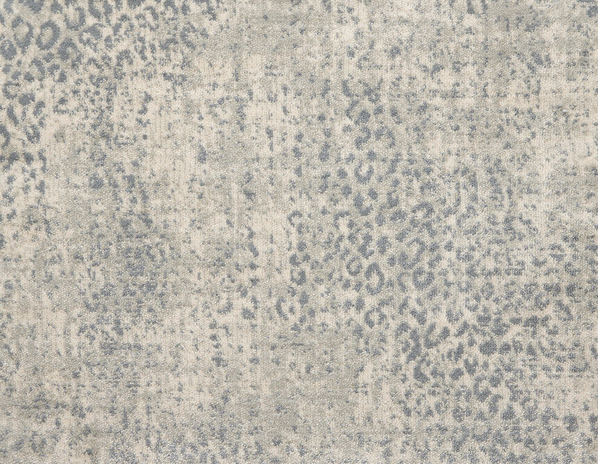 Custom & Wall to Wall King Cheetah Mist Lt. Grey - Grey Machine Made Rug