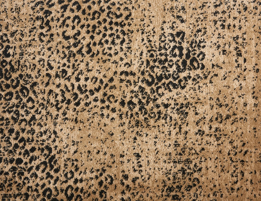 Custom & Wall to Wall King Cheetah Wildroot Camel - Taupe & Black - Charcoal Machine Made Rug