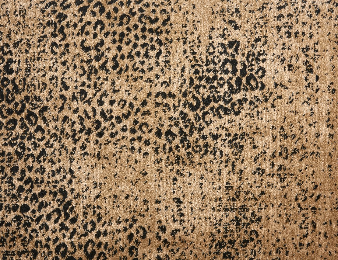 Custom Rugs, Runners & Rounds King Cheetah Wildroot Camel - Taupe & Black - Charcoal Machine Made Rug