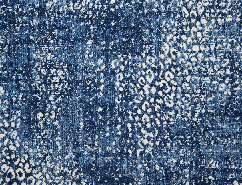 Custom Rugs, Runners & Rounds King Cheetah Denim Lt. Blue - Blue & Ivory - Beige Machine Made Rug