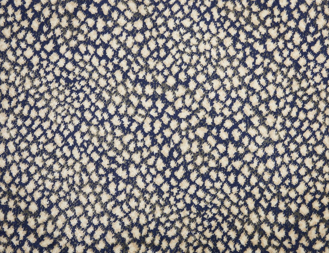 Custom Rugs, Runners & Rounds Serengeti Marine Medium Blue - Navy & Ivory - Beige Machine Made Rug