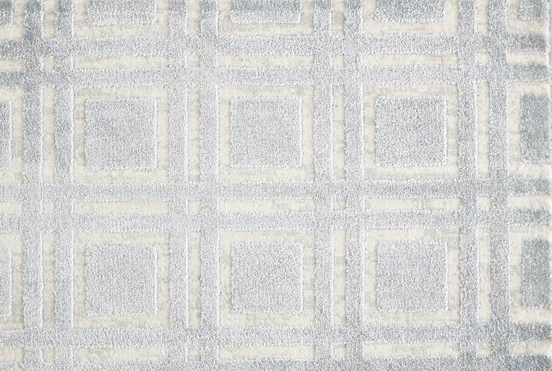Custom & Wall to Wall Iconic Bluebell Lt. Blue - Blue & Ivory - Beige Machine Made Rug
