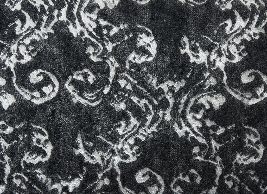 Custom Rugs, Runners & Rounds Angelica Coal Black - Charcoal & Lt. Grey - Grey Machine Made Rug