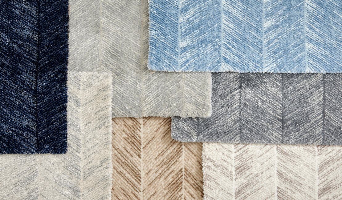 Custom Rugs, Runners & Rounds Wales Sky Lt. Blue - Blue & Ivory - Beige Machine Made Rug