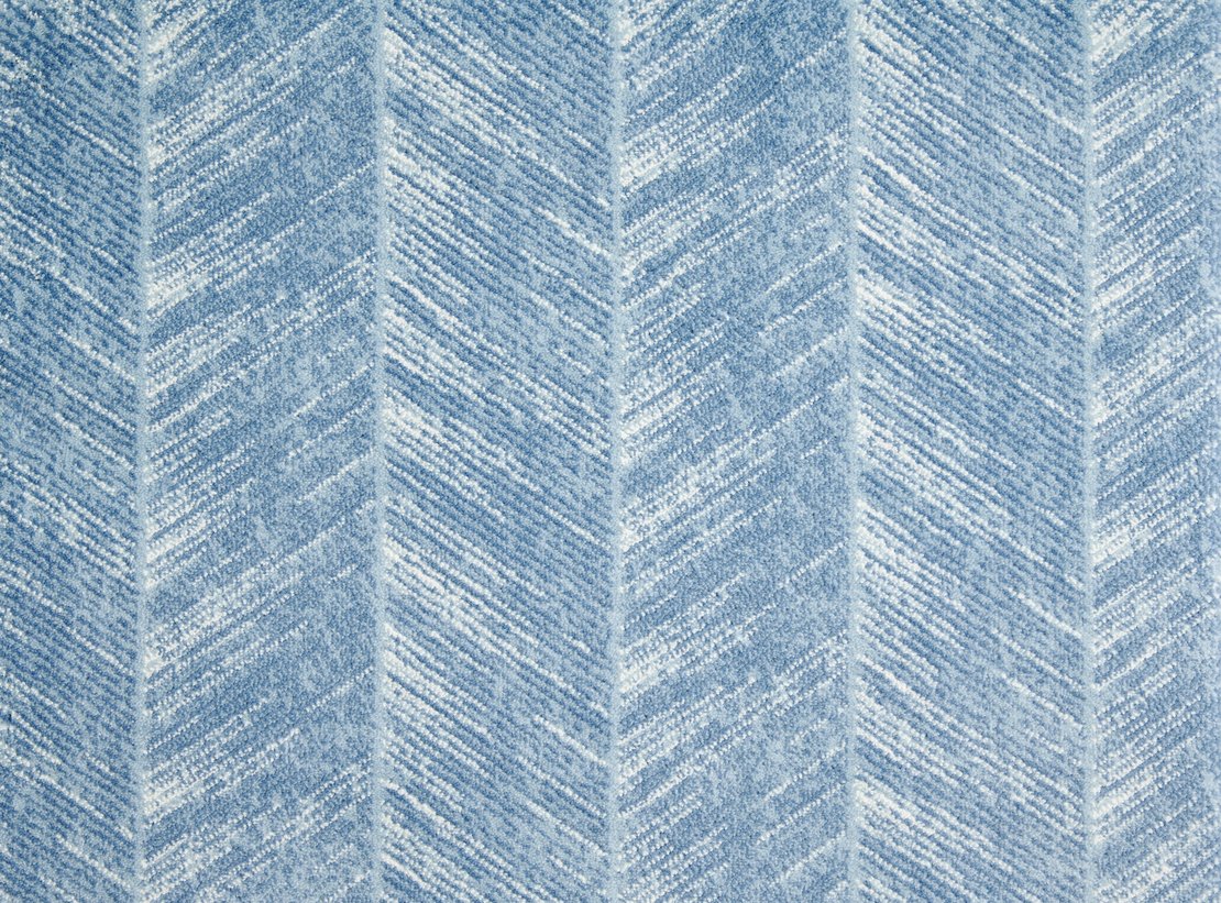 Custom Rugs, Runners & Rounds Wales Sky Lt. Blue - Blue & Ivory - Beige Machine Made Rug