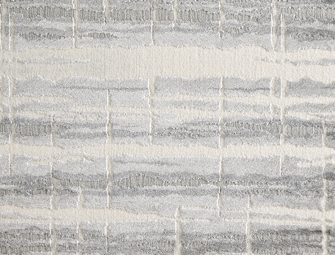 Custom & Wall to Wall Belladonna Sterling Lt. Grey - Grey & Ivory - Beige Machine Made Rug