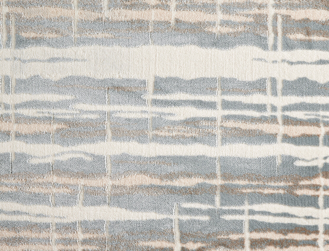 Custom Rugs, Runners & Rounds Belladonna Ice Lt. Blue - Blue & Lt. Grey - Grey Machine Made Rug