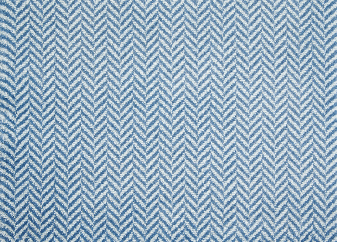 Custom & Wall to Wall Phenomenon Wave Lt. Blue - Blue Machine Made Rug