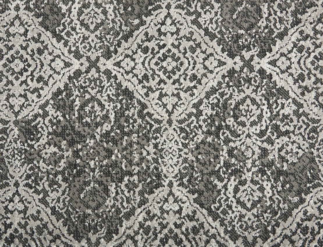 Custom Rugs, Runners & Rounds Shangri La Caviar Black - Charcoal & Lt. Grey - Grey Machine Made Rug