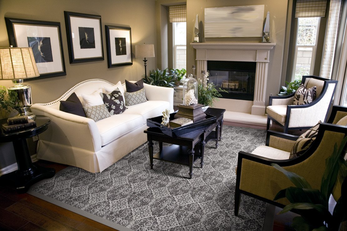 Custom & Wall to Wall Shangri La Caviar Black - Charcoal & Lt. Grey - Grey Machine Made Rug